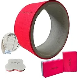 The Yogis Yoga Wheel Strongest & Most Comfortable Wheel Size -17 X 34cm With 2 blocks, Knee Pad, Belt-picture-49