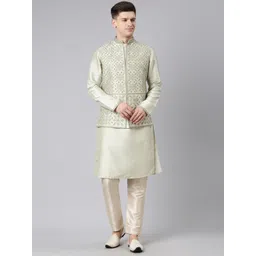 TheEthnic.Co Ethnic Motifs Embroidered Mandarin Collar Nehru Jacket-picture-21