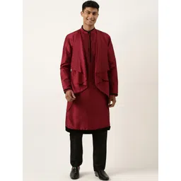 TheEthnic.Co Men Embellished Layered Regular Kurta with Pyjamas-picture-28
