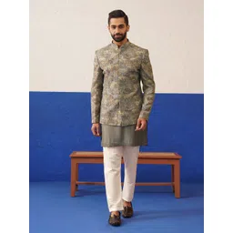 TheEthnic.Co Men Grey Melange Sherwani-picture-40