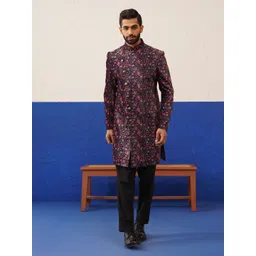 TheEthnic.Co Men Pink Angrakha Printed Sherwani Set-picture-30