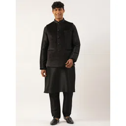 TheEthnic.Co Quilted Velvet Nehru Jacket-picture-22
