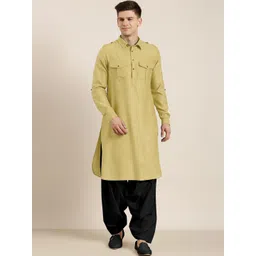 TheEthnic.Co Shirt Collar Long Sleeves Pathani Kurta-picture-16