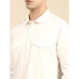 TheEthnic.Co Shirt Collar Pure Cotton Pathani Kurta  With Salwar image 2