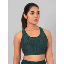 THEFITTHEORY Women Workout MediumCoverage Removable Padding All Day Comfort Racerback Bra image 2