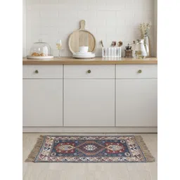 THEGASBH Blue & Brown Printed Cotton Carpet-picture-30