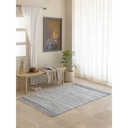 THEGASBH Blue & Grey Striped Cotton Carpet-picture-40