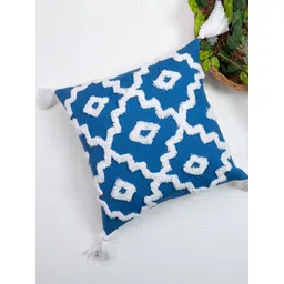 THEGASBH Blue & White Geometric Cotton Square Cushion Covers-picture-24