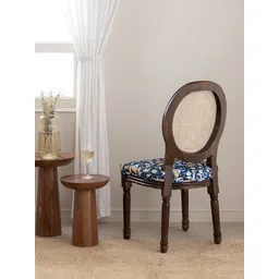 THEGASBH Blue & White Printed Wooden Legs Lounge Chair-picture-23