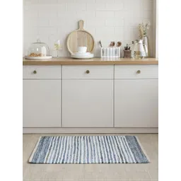 THEGASBH Blue & White Striped Cotton Reversible Kitchen Rug-picture-26