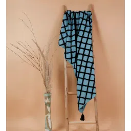 thegasbh Blue Cotton Hand Tufted 70X52 Inches Throw-picture-23