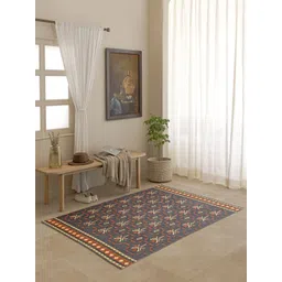 THEGASBH Blue Geometric Printed Cotton Carpet-picture-27
