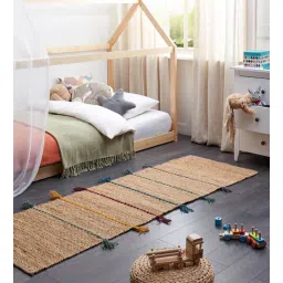 thegasbh Brown Striped Jute 2.5 Ft X 6.5 Ft Hand Woven Dhurrie-picture-10