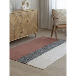 THEGASBH Maroon & White Geometric Cotton Carpet-picture-16