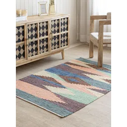 THEGASBH Peach Geometric Printed Cotton Traditional Carpet-picture-10