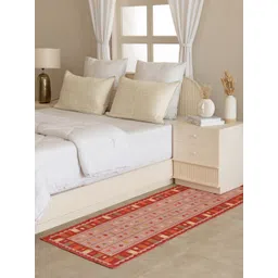 THEGASBH Pink Ethnic Motifs Handmade Cotton Carpet-picture-23