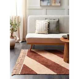 THEGASBH Pink Striped Hand-Tufted Cotton Carpet-picture-28