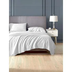THEGASBH White 144 TC King Bedsheet with 2 Pillow Covers-picture-32