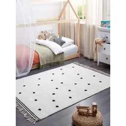 THEGASBH White Abstract Hand-Tufted Cotton Carpet-picture-18