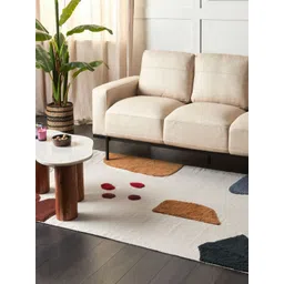 THEGASBH White Abstract Hand-Tufted Cotton Carpet-picture-26