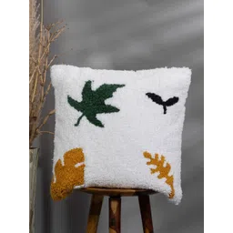 THEGASBH White & Green Floral Cotton Square Cushion Covers-picture-38