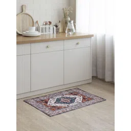 THEGASBH White & Teal Printed Traditional Cotton Carpet-picture-34