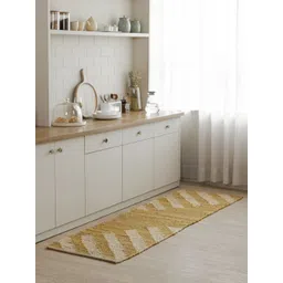 THEGASBH White & Yellow Printed Anti Skid Floor Runner-picture-30