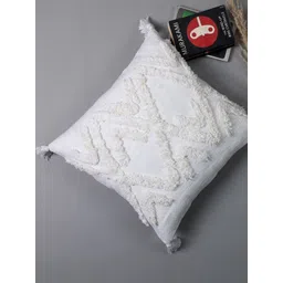 THEGASBH White Geometric Cotton Square Cushion Covers-picture-39
