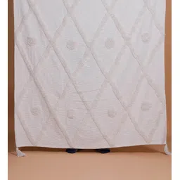 thegasbh White Cotton Hand Tufted 70X52 Inches Throw image 5