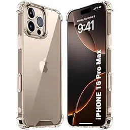 TheGiftKart Crystal Clear Back Cover Case for iPhone 16 Pro Max | 360 Degree Protection | Shock Proof Design | Transparent Back Cover Case for iPhone 16 Pro Max (Transparent Bumper)-image-31