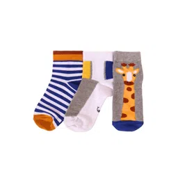 Thela Gaadi Kids Pack Of 3 Patterned Ankle-Length Socks-picture-58