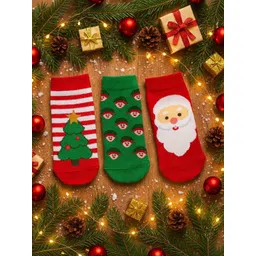 Thela Gaadi Kids Pack Of 3 Printed Ankle Length Socks-picture-11