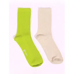 Thela Gaadi Pack Of 2 Ribbed Calf Length Socks-picture-32
