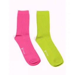 Thela Gaadi Pack Of 2 Ribbed Calf Length Socks-picture-21