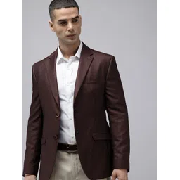 Theme Tailored Fit Notched Lapel Collar Single Breasted Formal Blazer-picture-41