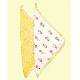 Theoni 100% Organic Cotton Muslin Printed Washcloth Set of 2 - Multicolour-picture-11