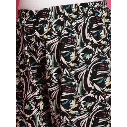 theRebelinme Black Floral Print High Rise Regular Fit Palazzos image 5
