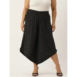 theRebelinme Black Polka Dot Relaxed Fit High Rise Plus Size Culottes-picture-38