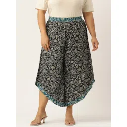 theRebelinme Black Printed Relaxed Fit High Rise Plus Size Culottes-picture-33