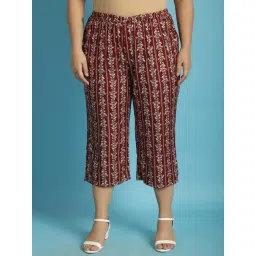 theRebelinme Maroon Floral Print High Rise Capris-picture-45