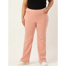 theRebelinme Pink Fleece Solid Casual Trousers-picture-39