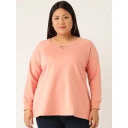 theRebelinme Pink Fleece Solid Full Sleeves Sweatshirts-picture-30