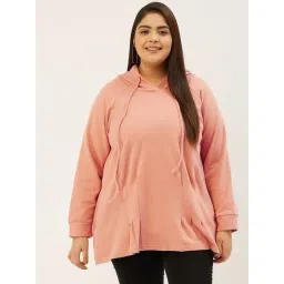 theRebelinme Pink Fleece Solid Full Sleeves Sweatshirts-picture-40