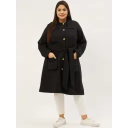 theRebelinme Plus Size Black Fleece Relaxed Fit Coat-picture-14