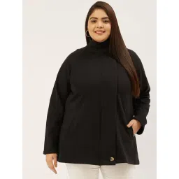 theRebelinme Plus Size Black Fleece Relaxed Fit Tailored Jacket-picture-15