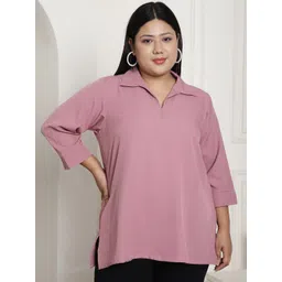 theRebelinme Plus Size Crepe Shirt Style Longline Top-picture-39