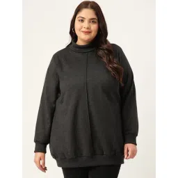 theRebelinme Plus Size Dark Grey Fleece Relaxed Fit Sweatshirt-picture-29