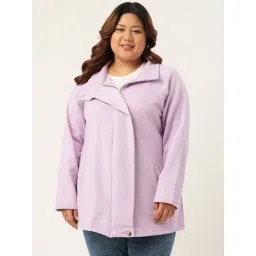 theRebelinme Plus Size Lavender Fleece Relaxed Fit Tailored Jacket image 1