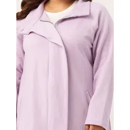 theRebelinme Plus Size Lavender Fleece Relaxed Fit Tailored Jacket image 5