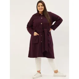 theRebelinme Plus Size Purple Fleece Relaxed Fit Coat-picture-41